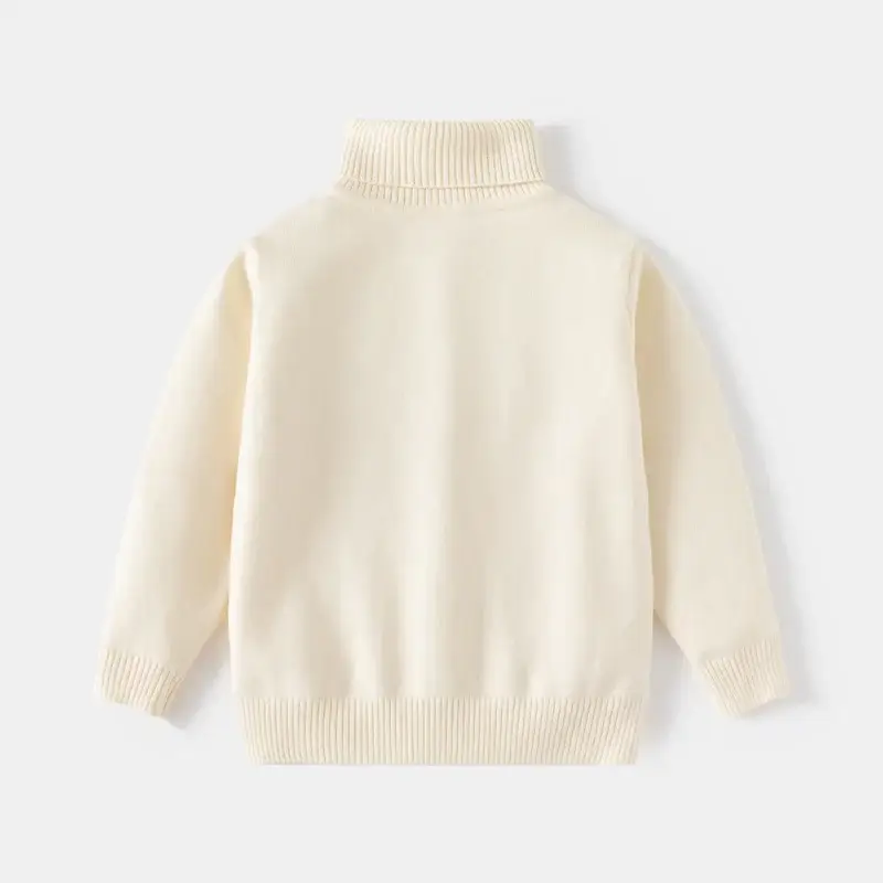 Gray Cotton Turtleneck Sweater for Boys 24 AW — feature 8