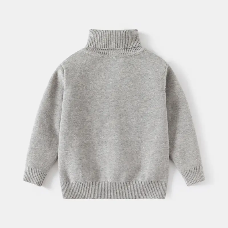 Gray Cotton Turtleneck Sweater for Boys 24 AW