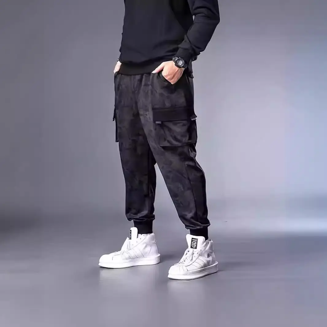 Plus Size Camo Cargo Pants Men Black 300 Jin - Image 12
