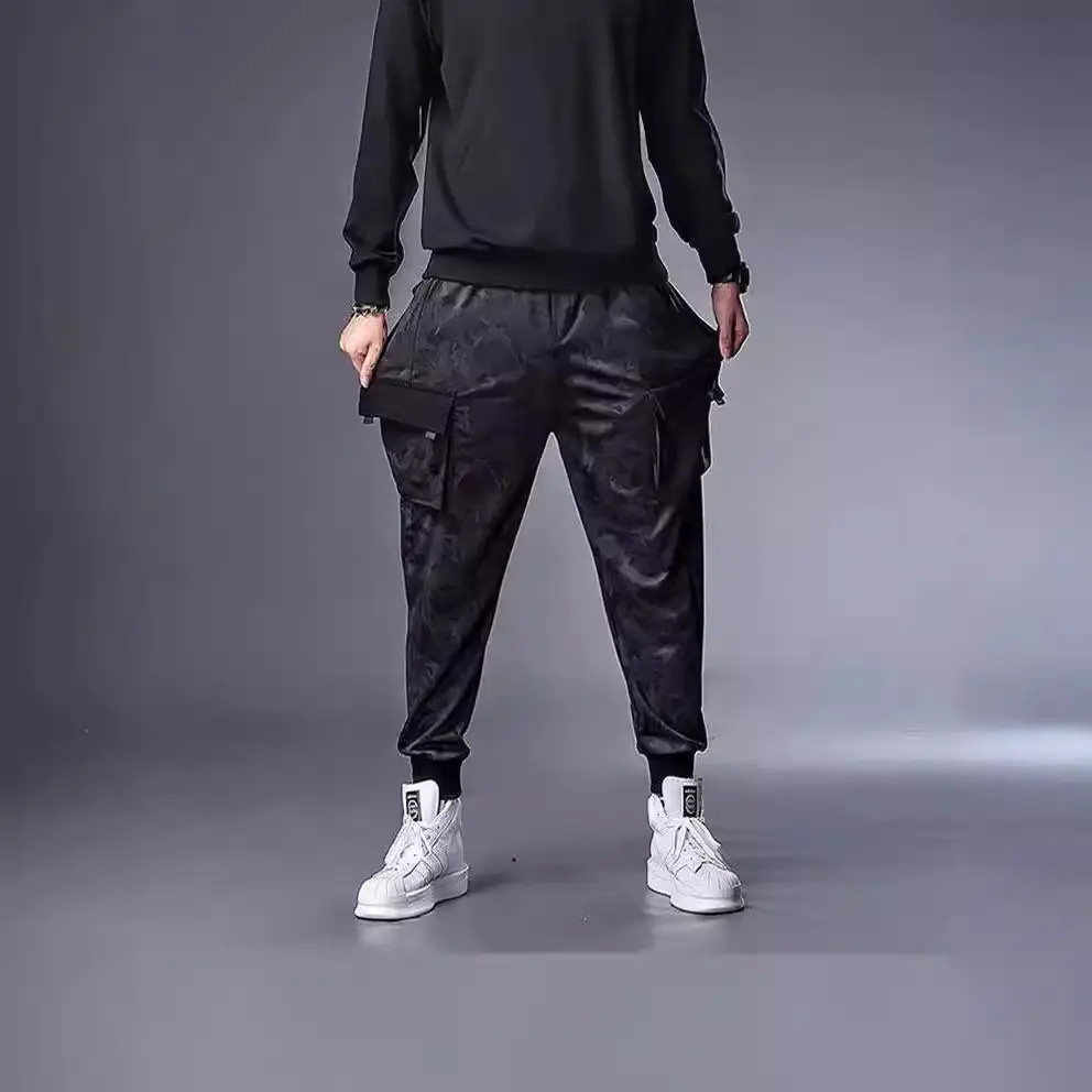 Plus Size Camo Cargo Pants Men Black 300 Jin - Image 13