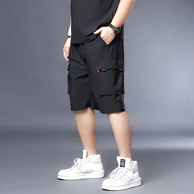 Plus Size Camo Cargo Pants Men Black 300 Jin - Image 4