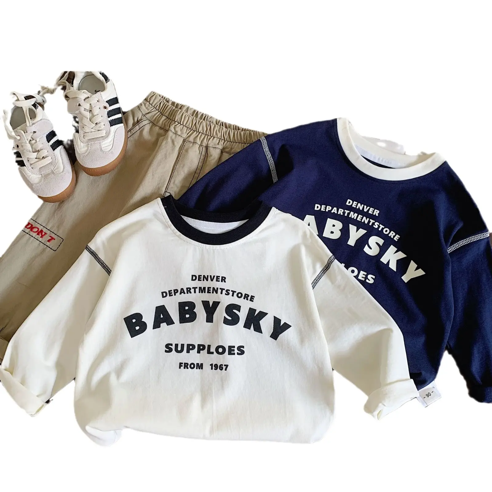 Boys T-Shirt Bangcheng 2026 Spring Letter Print - Image 5