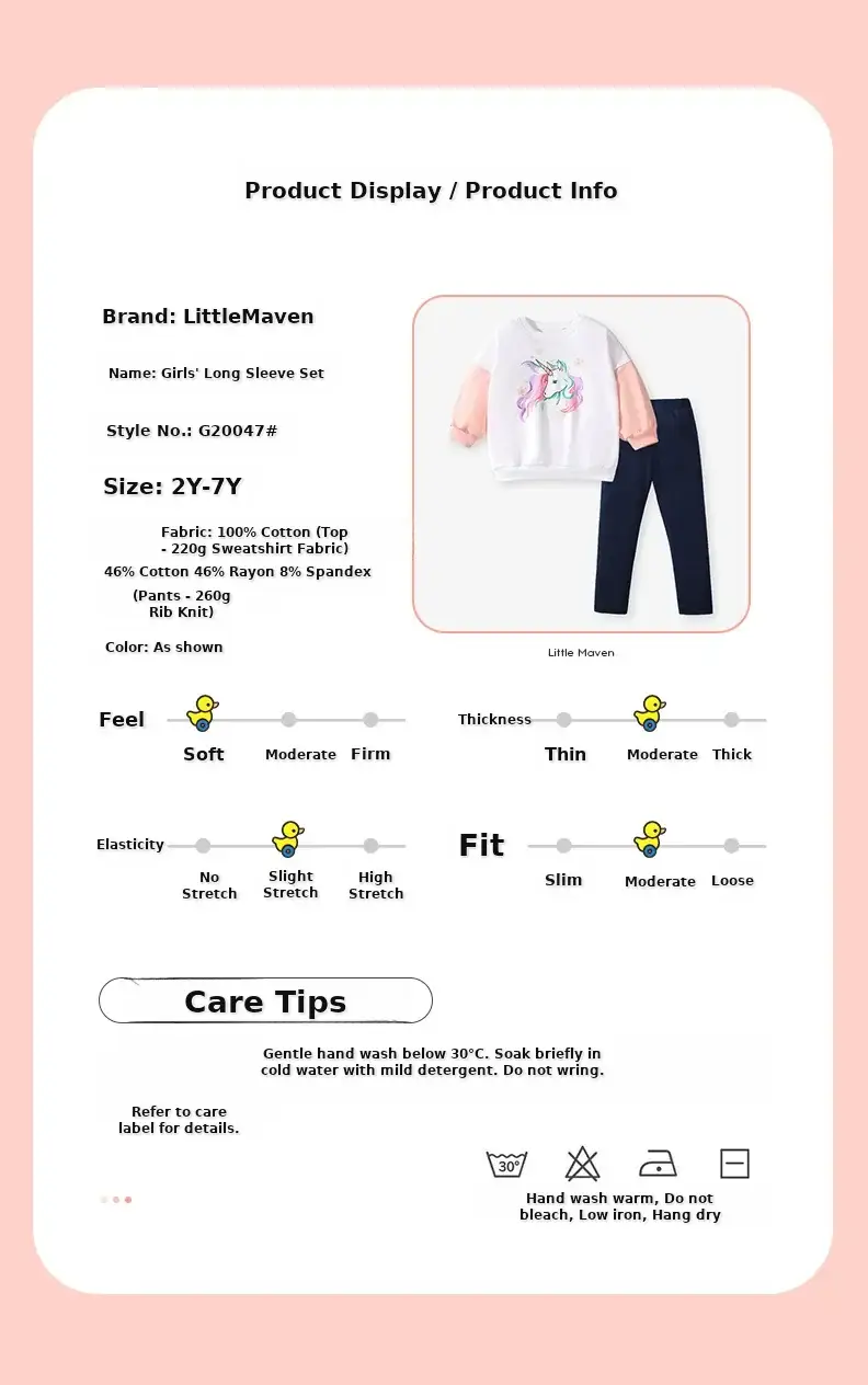 Little maven European and American fashion long sleeve girls' sweater suit cute casual autumn cartoon children's suit — feature 3