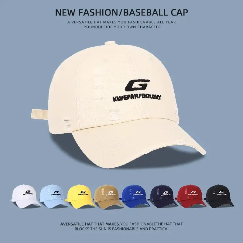 Women Baseball Cap Wide Brim Korean Embroidered — feature 1