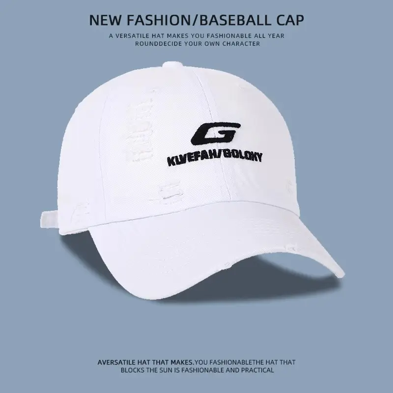 Women Baseball Cap Wide Brim Korean Embroidered — feature 10