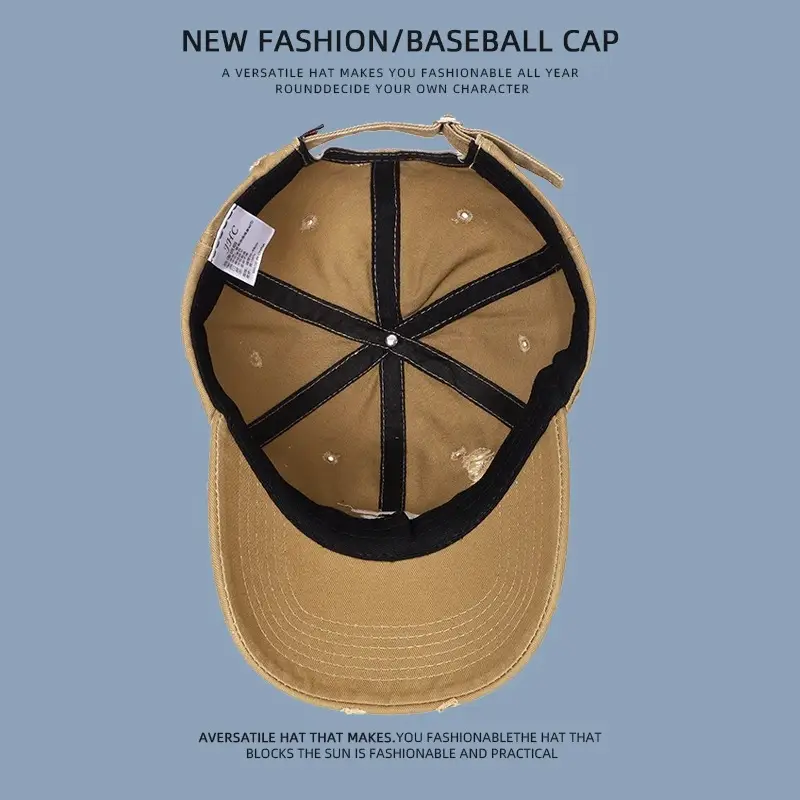 Women Baseball Cap Wide Brim Korean Embroidered — feature 14