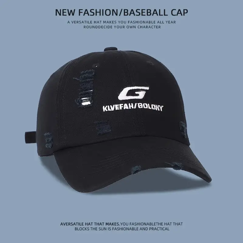 Women Baseball Cap Wide Brim Korean Embroidered — feature 2