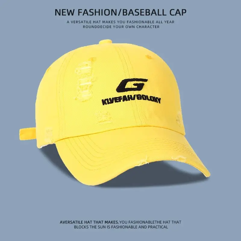 Women Baseball Cap Wide Brim Korean Embroidered — feature 7