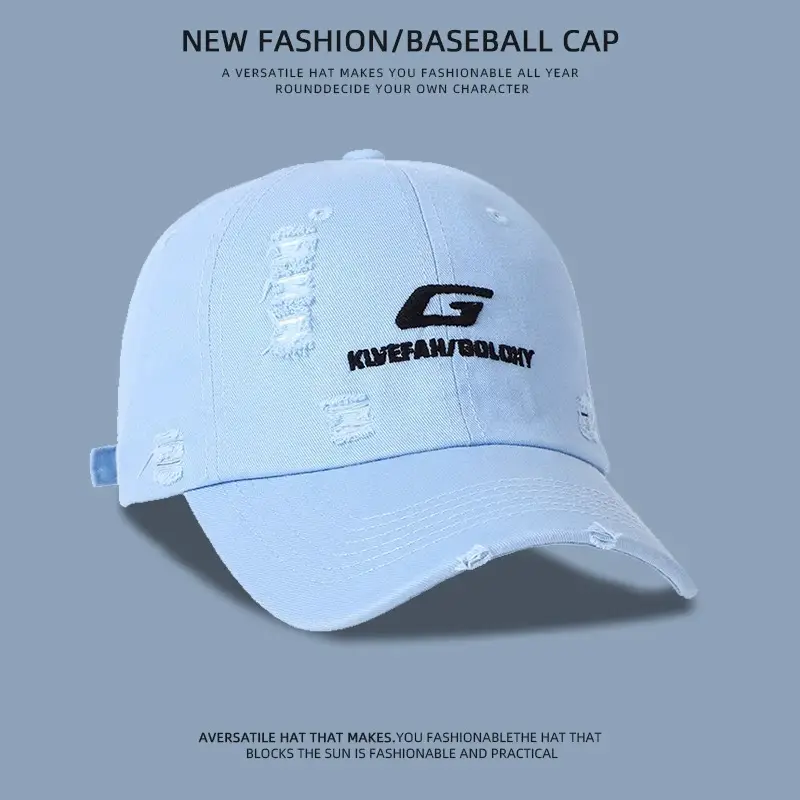 Women Baseball Cap Wide Brim Korean Embroidered - Image 5