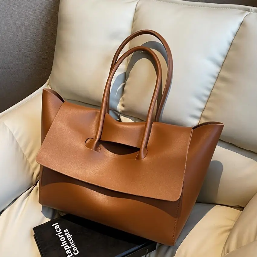 Women's Black Tote Bag 2024 Solid Color - Image 6