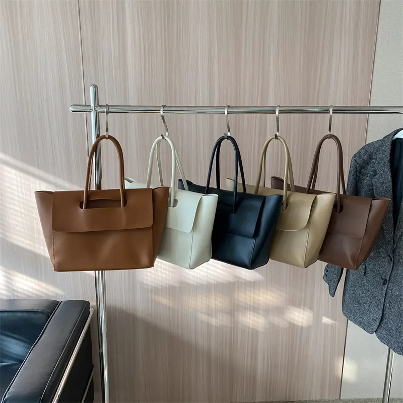 Women's Black Tote Bag 2024 Solid Color - Image 9