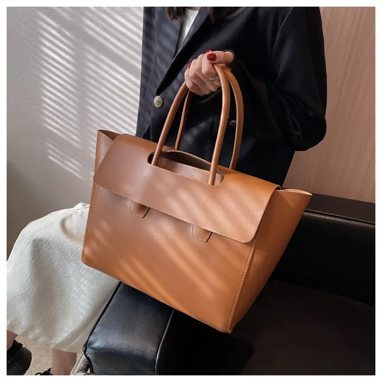 Women's Black Tote Bag 2024 Solid Color — feature 10