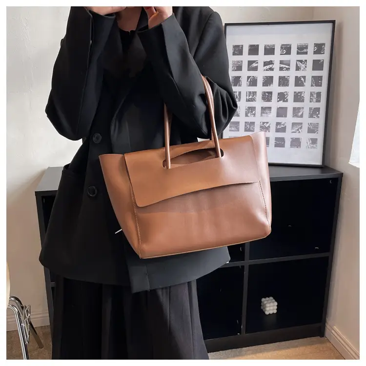 Women's Black Tote Bag 2024 Solid Color — feature 22
