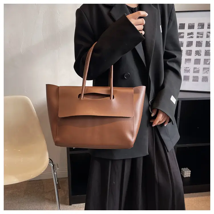 Women's Black Tote Bag 2024 Solid Color — feature 24