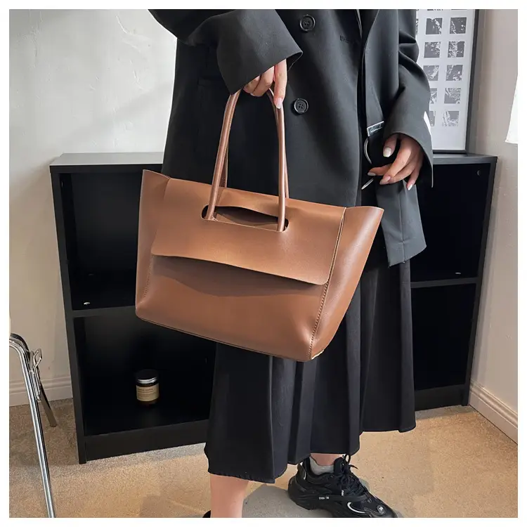 Women's Black Tote Bag 2024 Solid Color — feature 25
