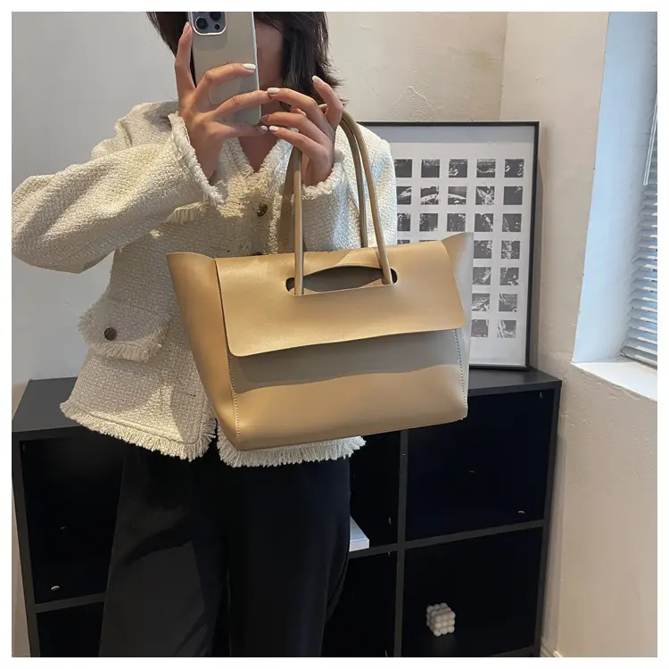 Women's Black Tote Bag 2024 Solid Color — feature 26