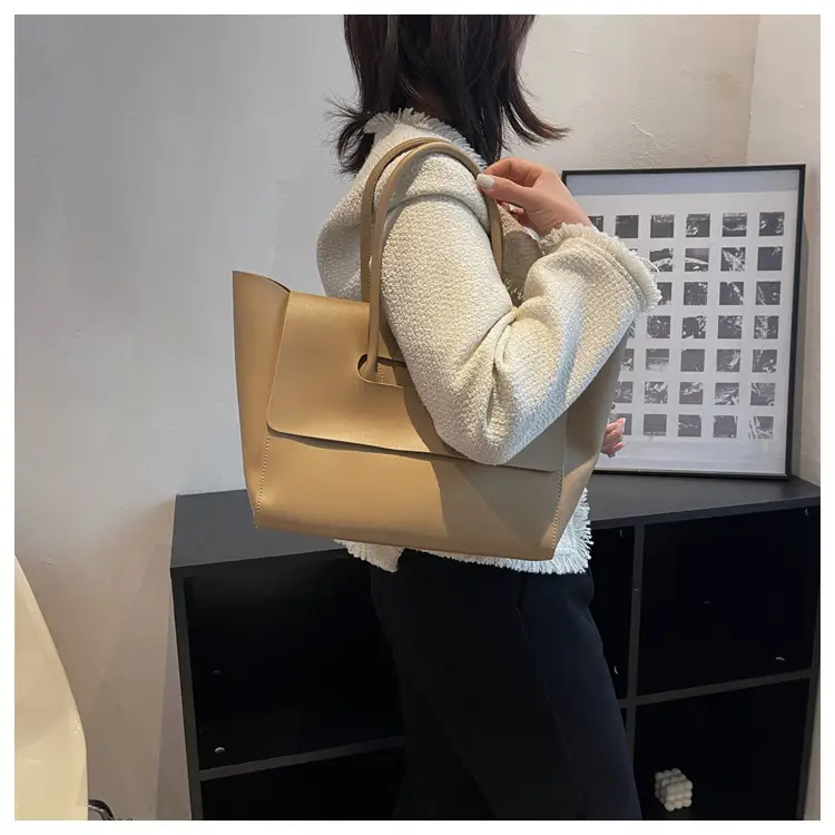 Women's Black Tote Bag 2024 Solid Color — feature 29