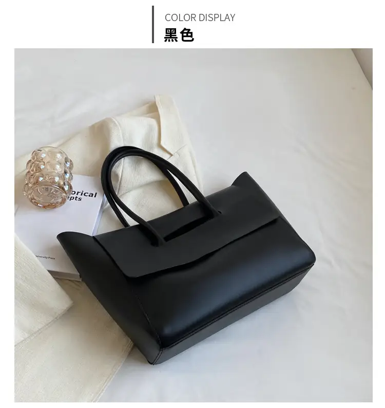 Women's Black Tote Bag 2024 Solid Color — feature 32