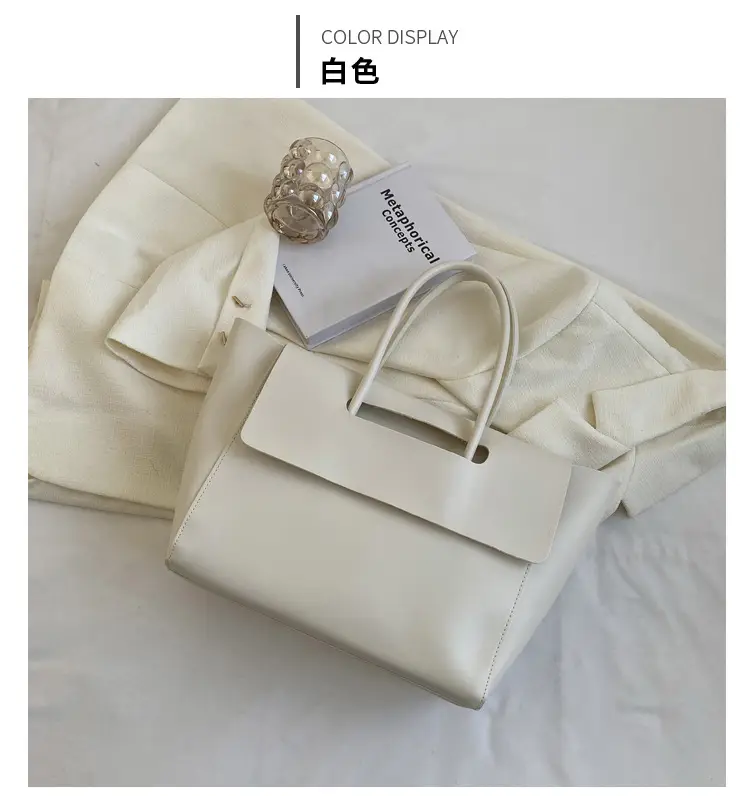 Women's Black Tote Bag 2024 Solid Color — feature 34