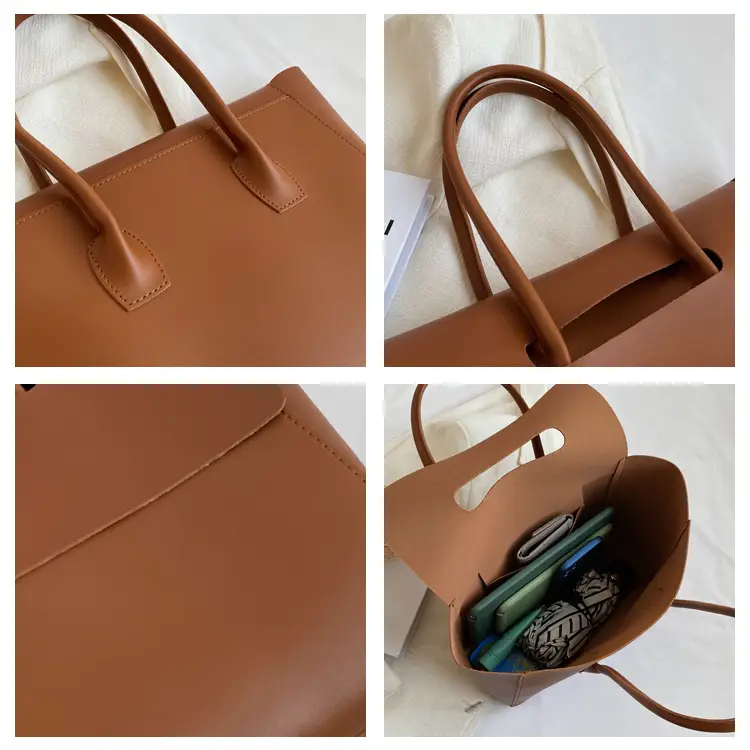 Women's Black Tote Bag 2024 Solid Color — feature 35