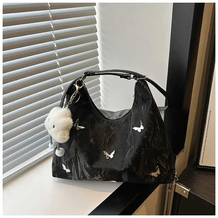 Black Butterfly Embroidered Shoulder Bag for Women — feature 14