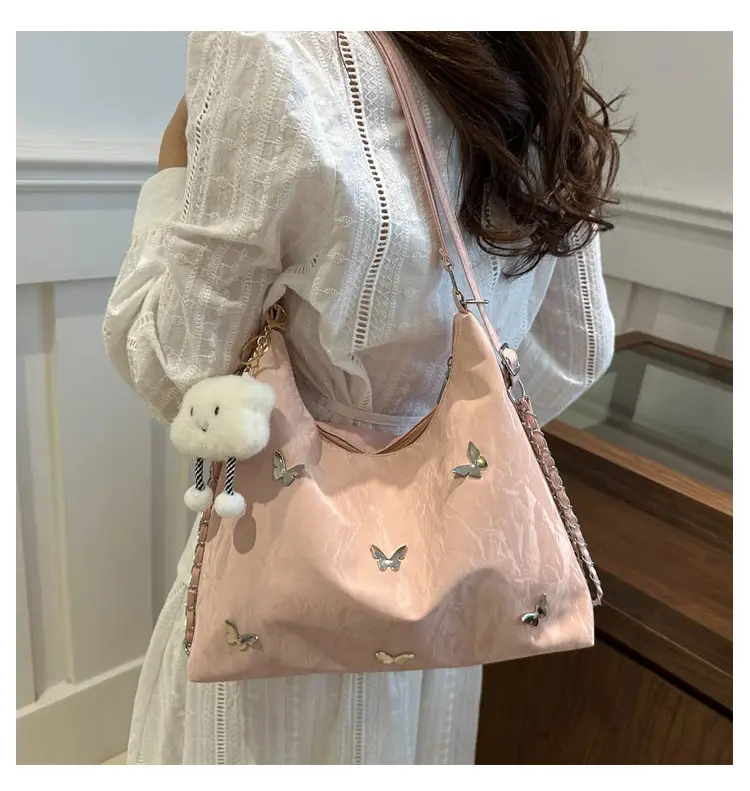 Black Butterfly Embroidered Shoulder Bag for Women — feature 26