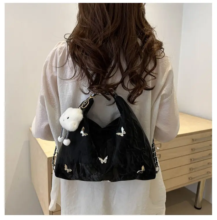 Black Butterfly Embroidered Shoulder Bag for Women — feature 32