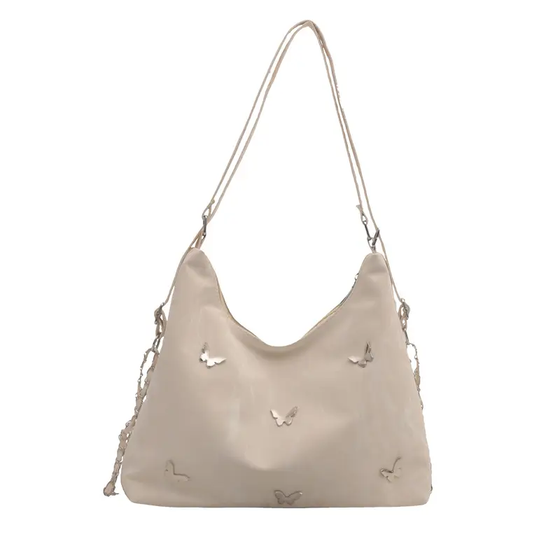 Black Butterfly Embroidered Shoulder Bag for Women - Image 2