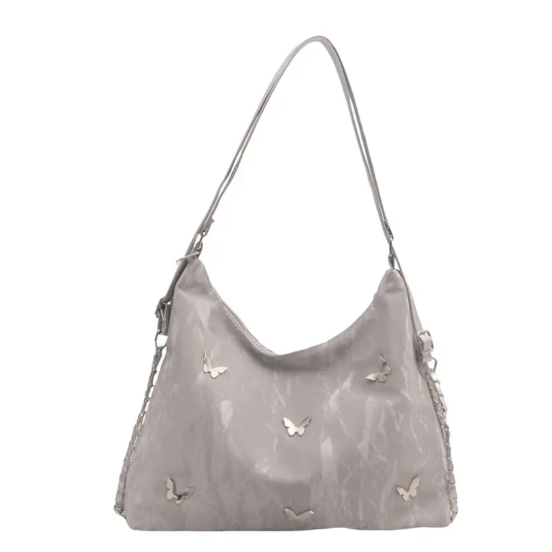 Black Butterfly Embroidered Shoulder Bag for Women - Image 4