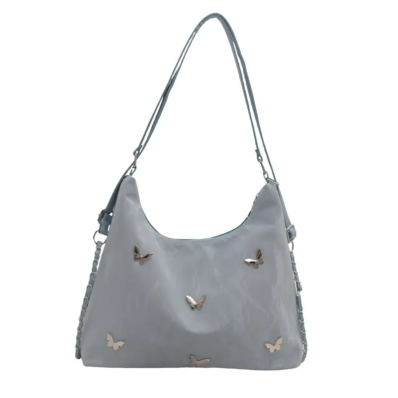 Black Butterfly Embroidered Shoulder Bag for Women - Image 5