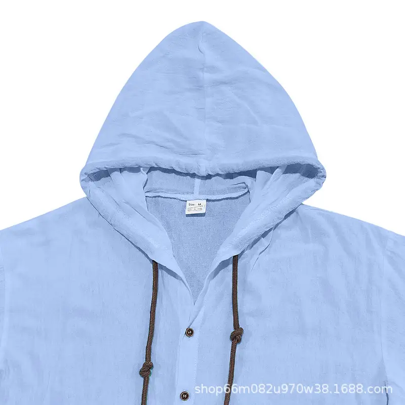 Men Hooded Short Sleeve T-Shirt Grey Casual — feature 20