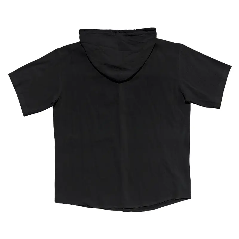 Men Hooded Short Sleeve T-Shirt Grey Casual — feature 28