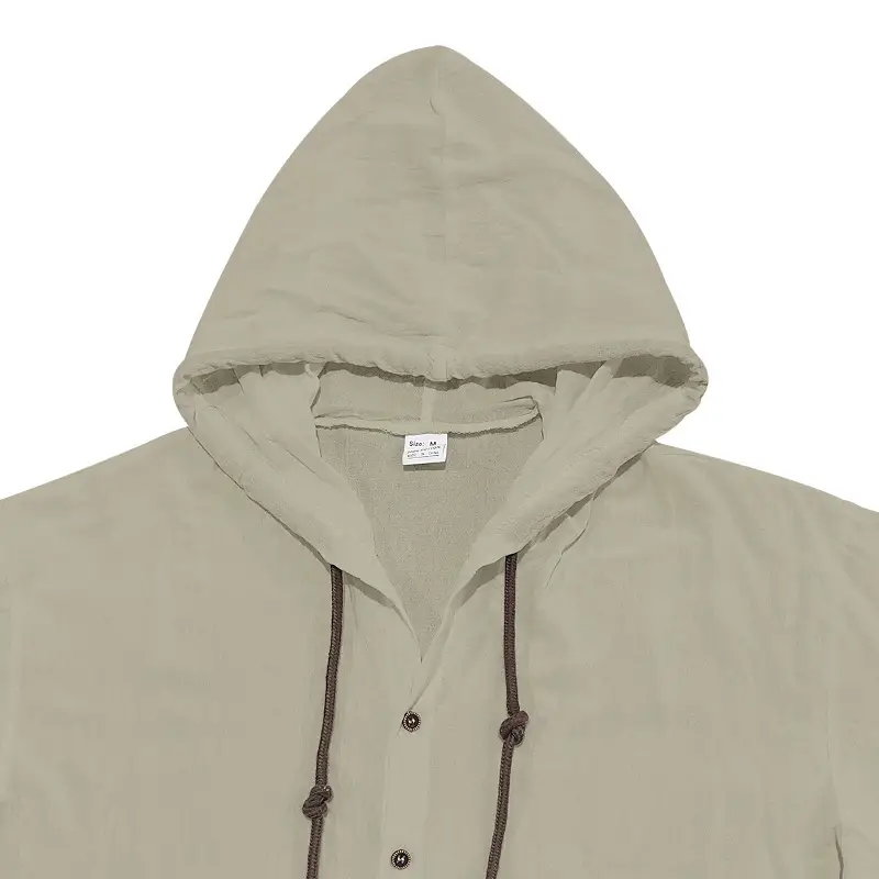 Men Hooded Short Sleeve T-Shirt Grey Casual — feature 47