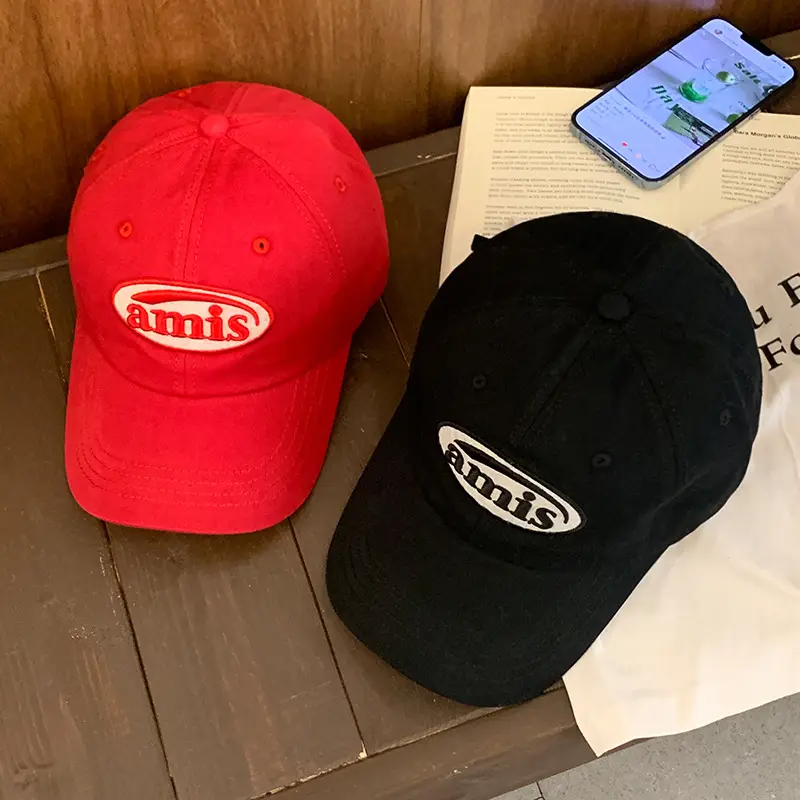Red Letter Baseball Cap Women Spring Summer Cap - Image 7