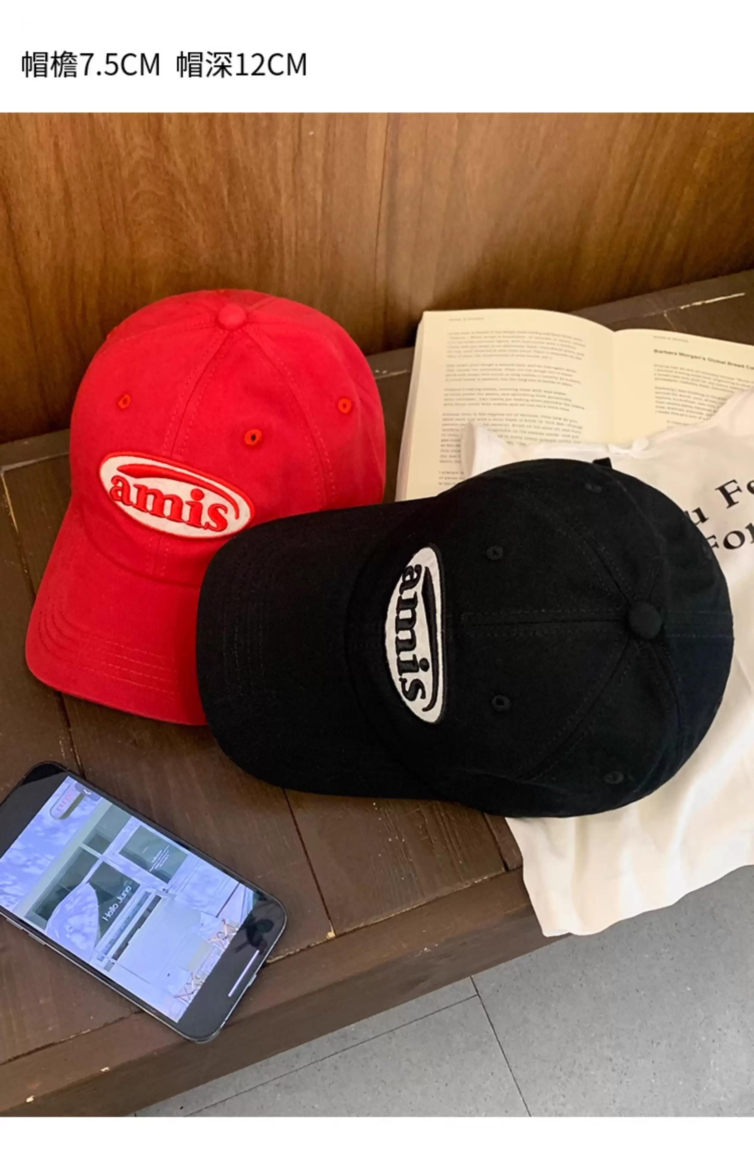 Red Letter Baseball Cap Women Spring Summer Cap — feature 14