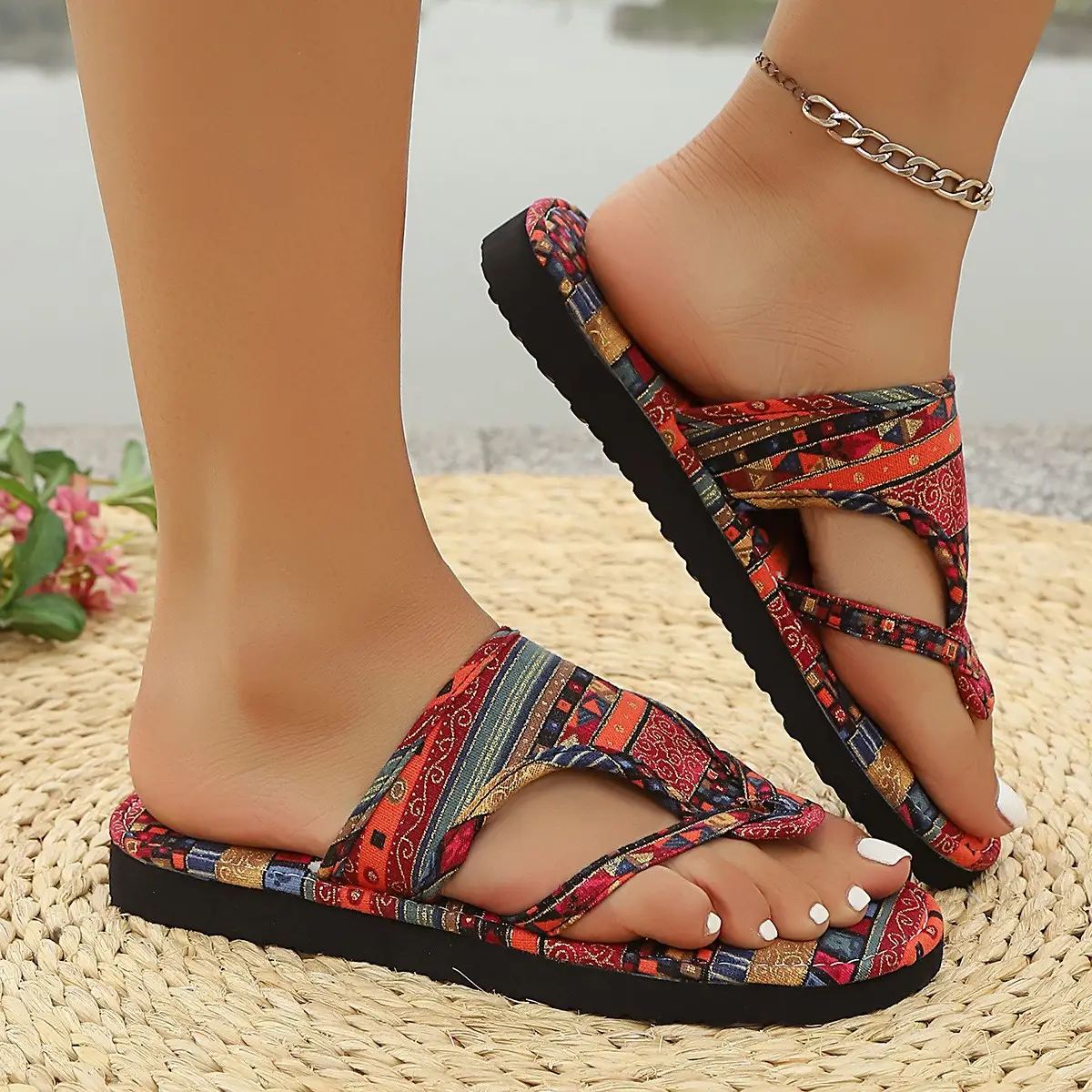 Women Cross-Color Sandals Slip-On Lightweight Comfortable — feature 8