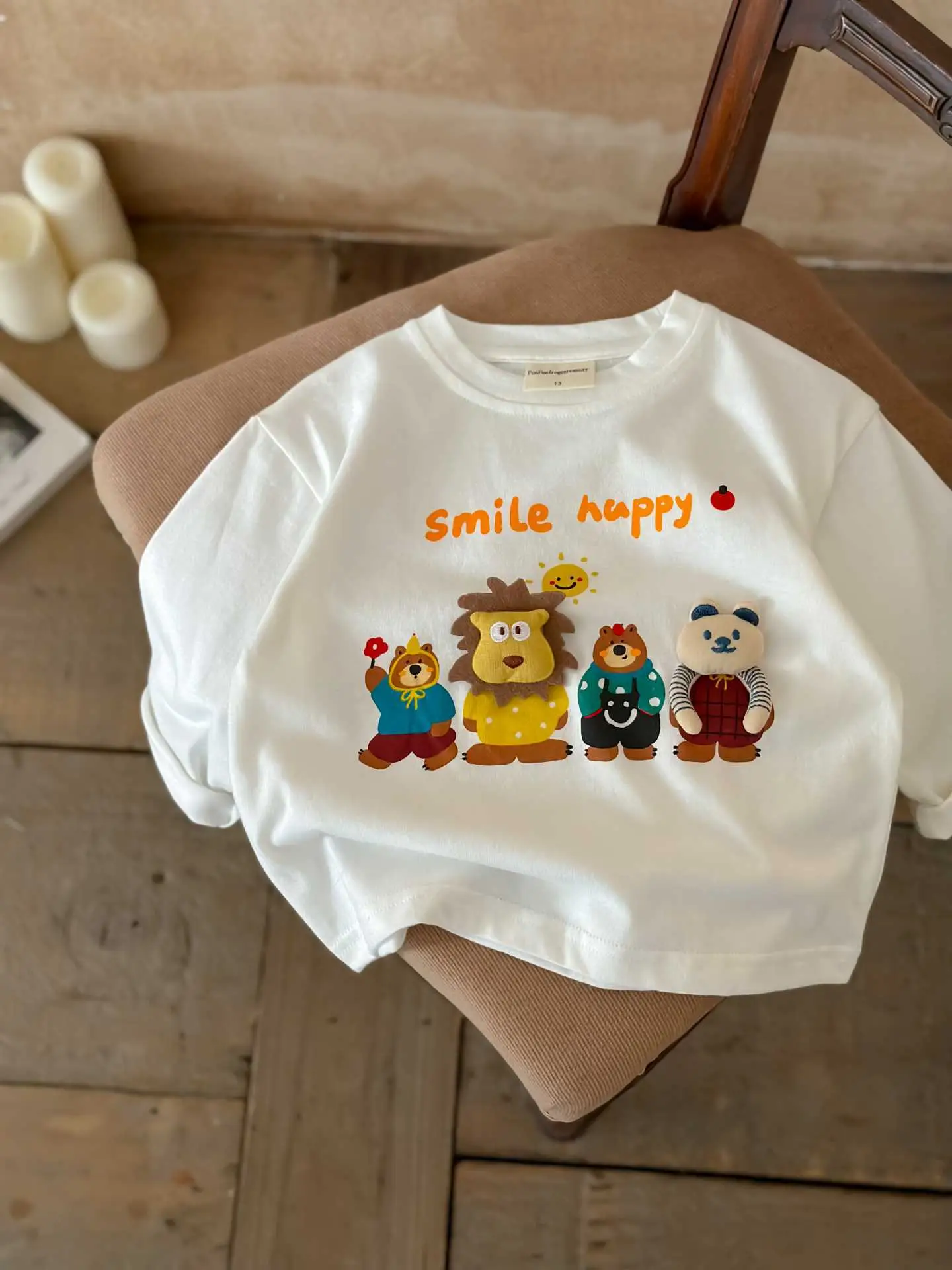 Toddler Cartoon T-Shirt Cream Long Sleeve — feature 13