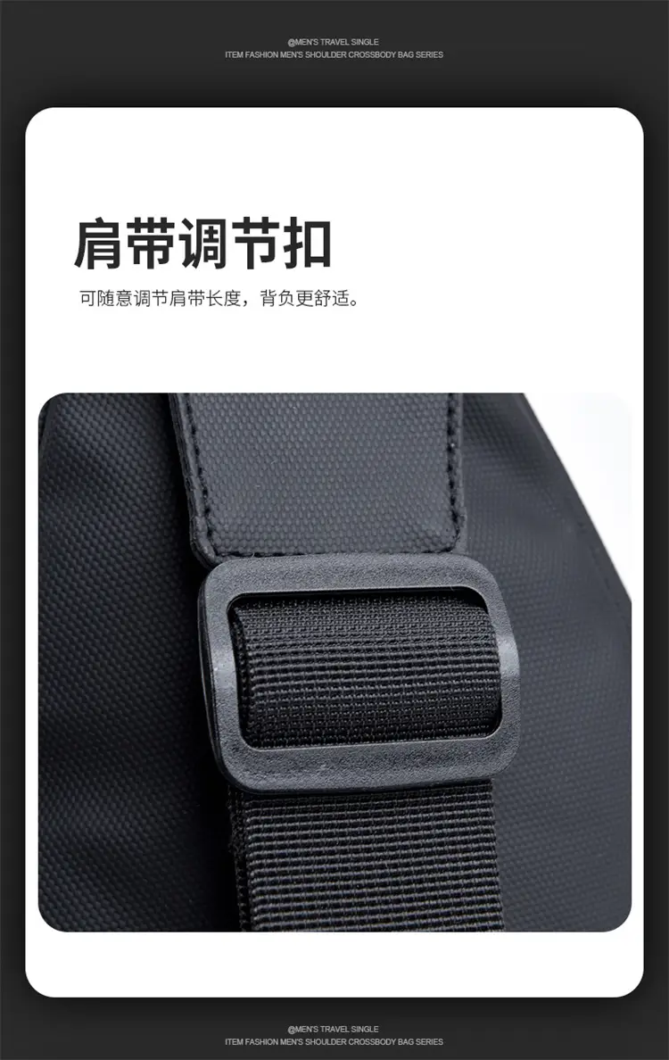 Men's Black Crossbody Bag Lightweight Fashionable Shoulder Bag — feature 13