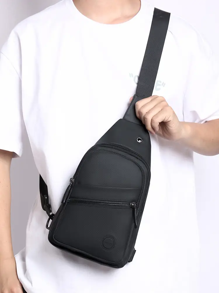 Men's Black Crossbody Bag Lightweight Fashionable Shoulder Bag — feature 21