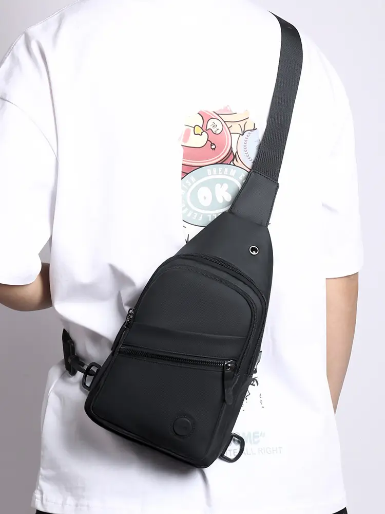 Men's Black Crossbody Bag Lightweight Fashionable Shoulder Bag — feature 23
