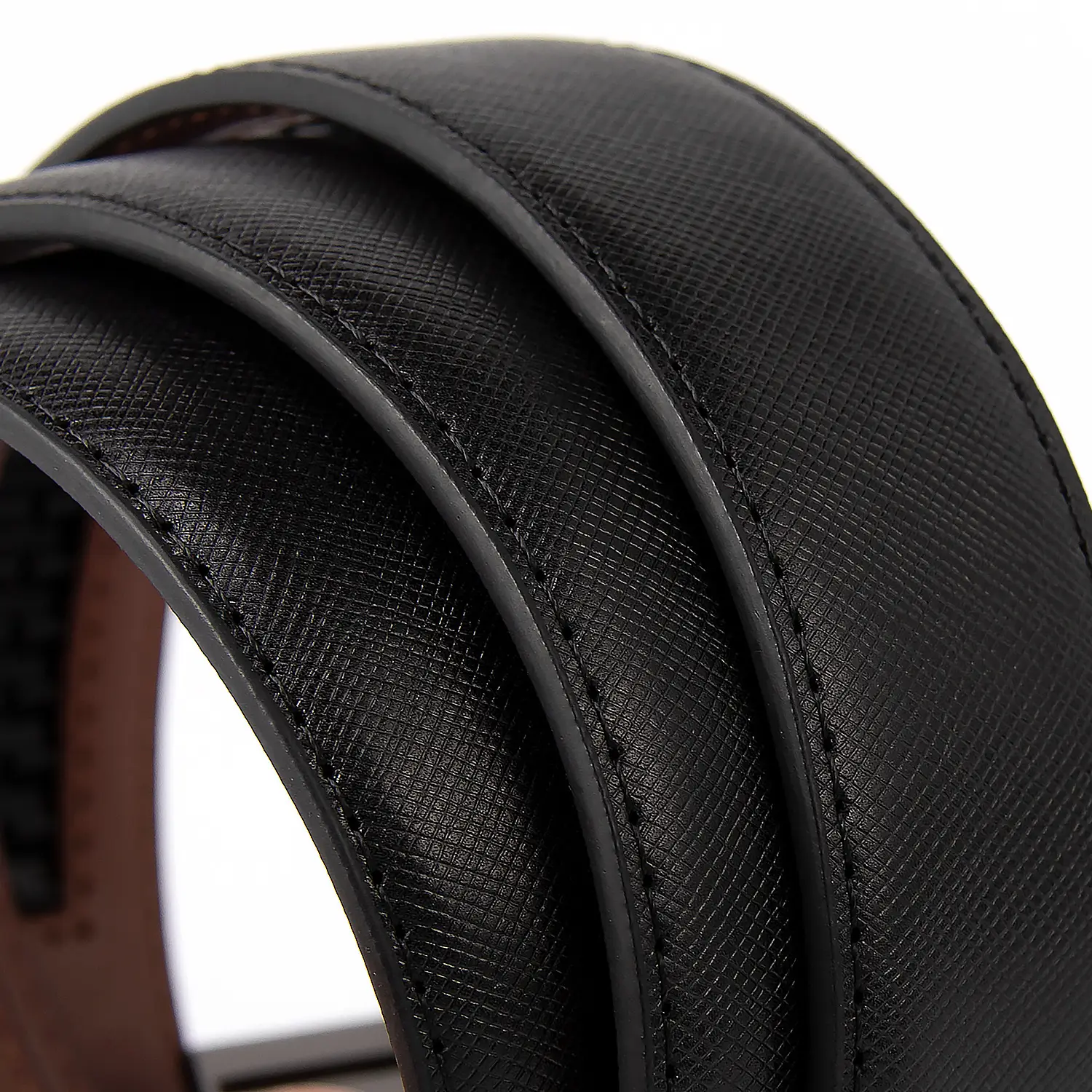 Men's 35mm Brown Leather Belt with Silver Buckle — feature 6