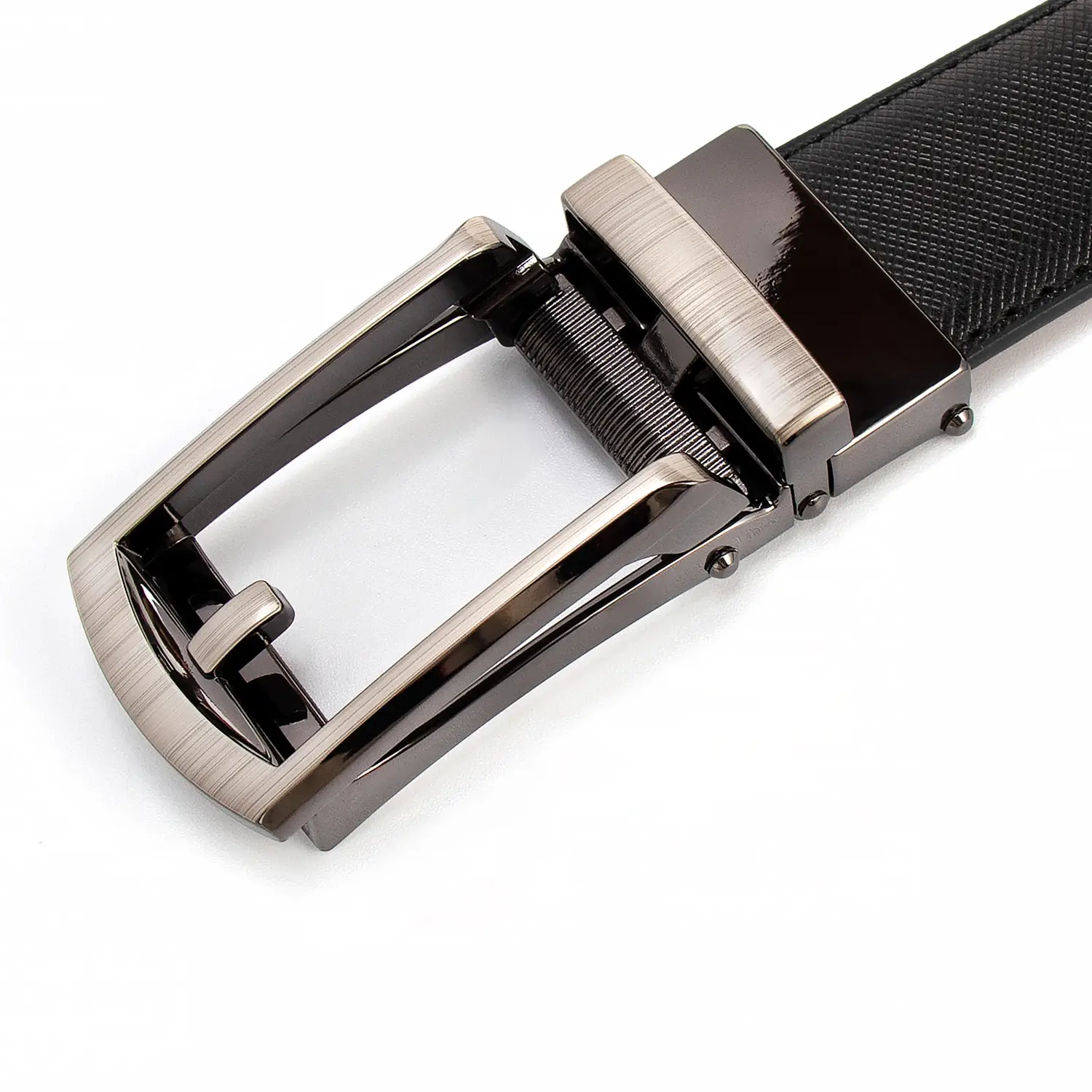 Men's 35mm Brown Leather Belt with Silver Buckle — feature 7