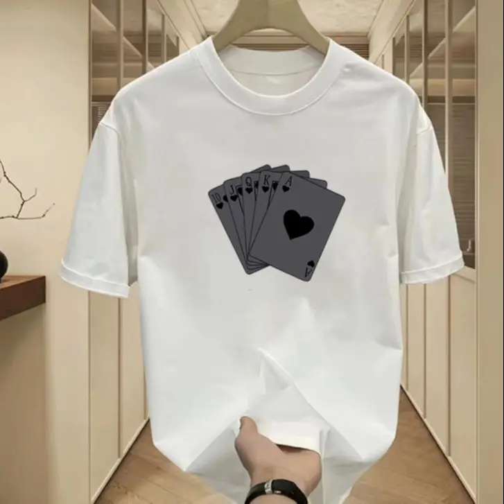 Men Black Printed Cotton T-Shirt Short Sleeve Loose Fit - Image 6