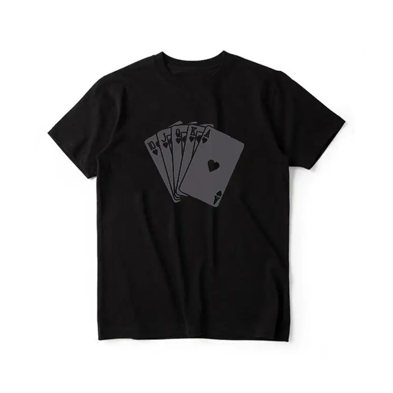 Men Black Printed Cotton T-Shirt Short Sleeve Loose Fit - Image 7