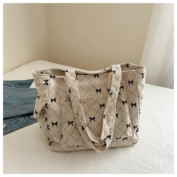 2024 Spring Shoulder Crossbody Tote Bag with Bow Print — feature 12