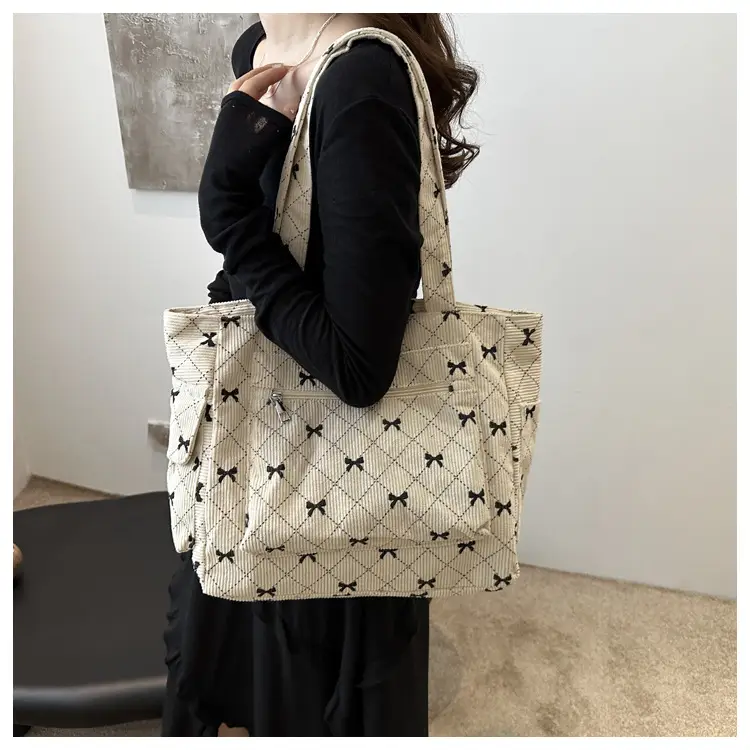 2024 Spring Shoulder Crossbody Tote Bag with Bow Print — feature 13