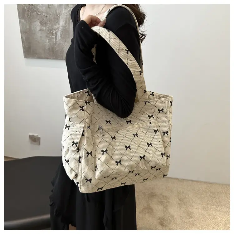 2024 Spring Shoulder Crossbody Tote Bag with Bow Print — feature 14