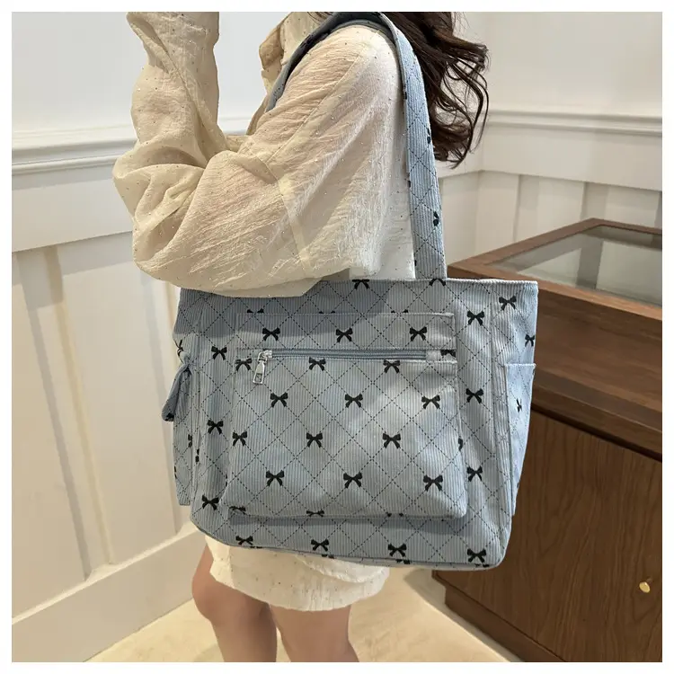 2024 Spring Shoulder Crossbody Tote Bag with Bow Print — feature 17