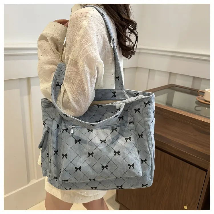 2024 Spring Shoulder Crossbody Tote Bag with Bow Print — feature 18