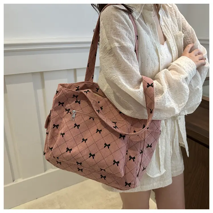 2024 Spring Shoulder Crossbody Tote Bag with Bow Print — feature 19